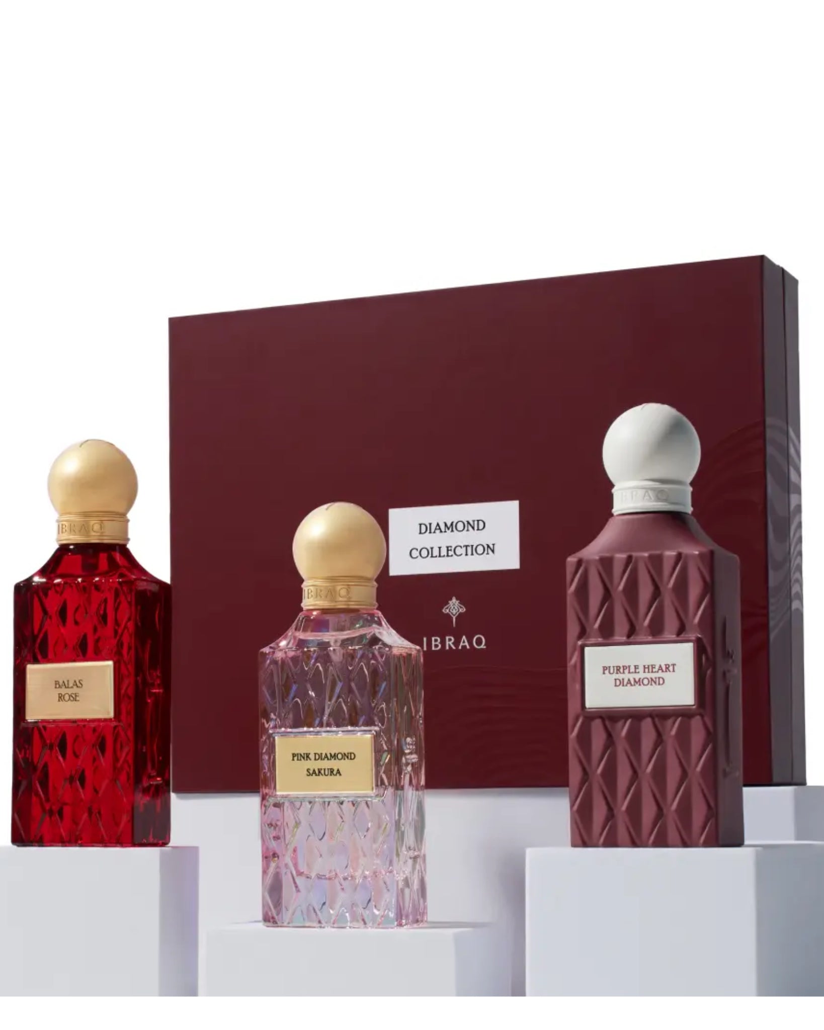 IBRAHIM AL QURASHI MAROON DIAMOND SET