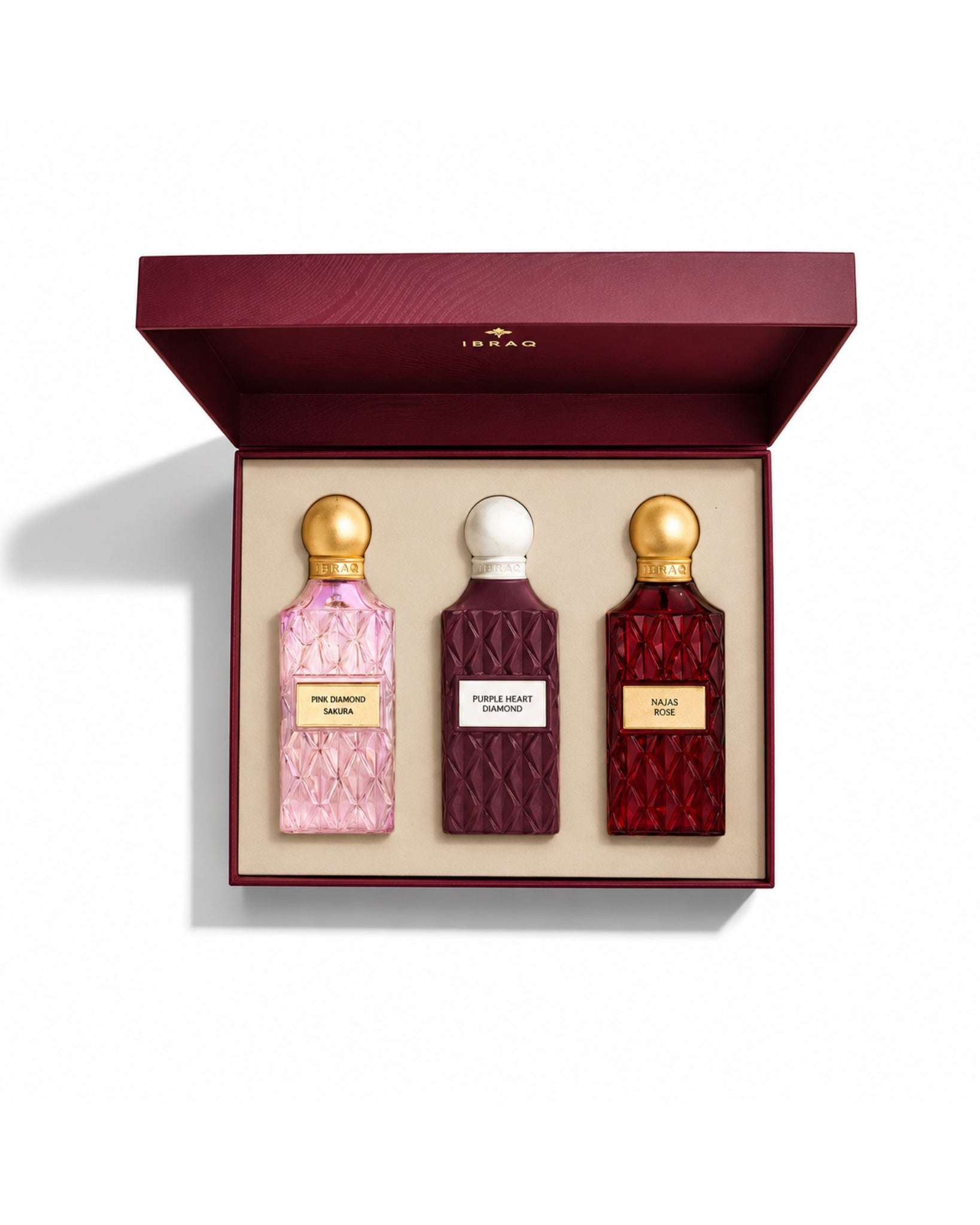 IBRAHIM AL QURASHI MAROON DIAMOND SET